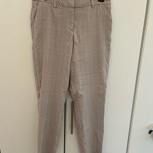 Adrienne Vittadini Houndstooth Pants in Cream Tan and Pink